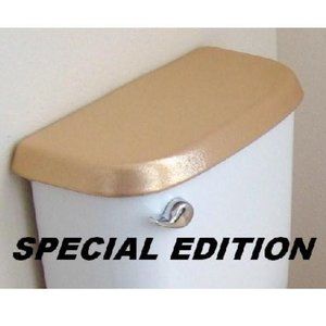 Shiny Fabric Lid Cover toilet TANK HandMade USA - Gold